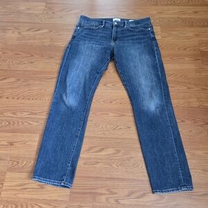 Frame Men's 36x32 Denim Blue Jeans L'Homme Slim Medium Wash Casual Cotton